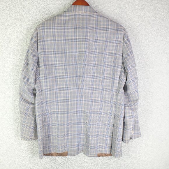 Peter Millar Blazer Mens 40S Blue Yellow Plaid Two Button Wool Performance - Picture 5 of 16